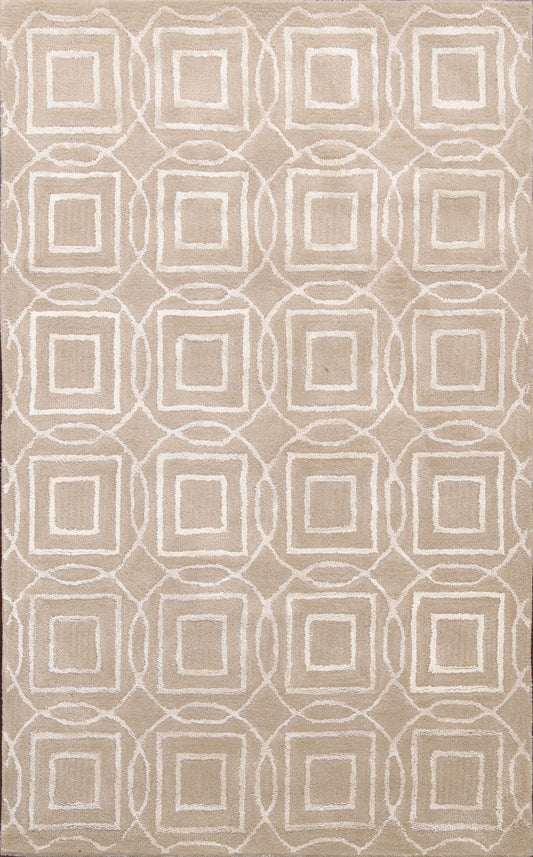 Modern Trellis Oriental Area Rug 4x6