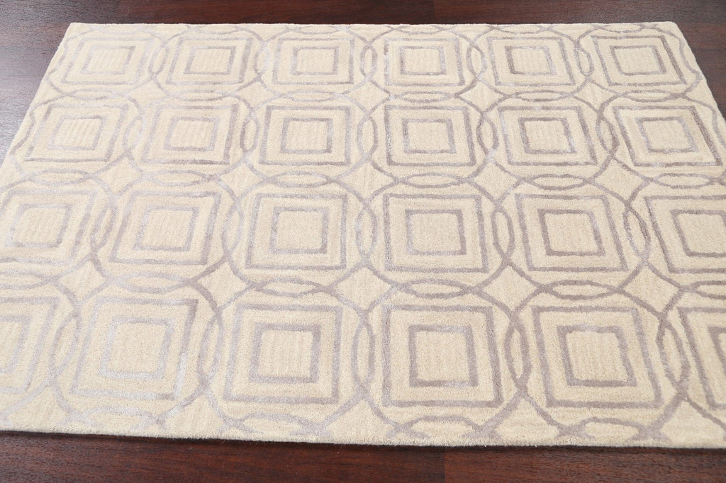 Modern Trellis Oriental Area Rug 4x6