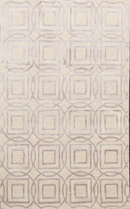 Modern Trellis Oriental Area Rug 4x6