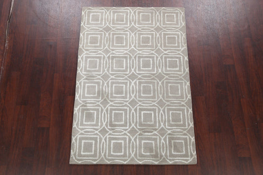 Modern Trellis Oriental Area Rug 4x6