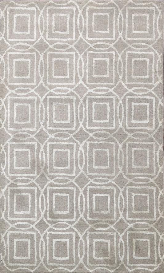 Modern Trellis Oriental Area Rug 4x6