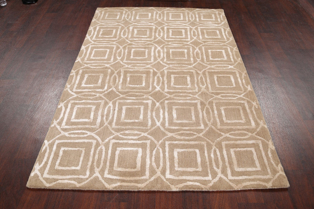 Modern Trellis Oriental Area Rug 4x6