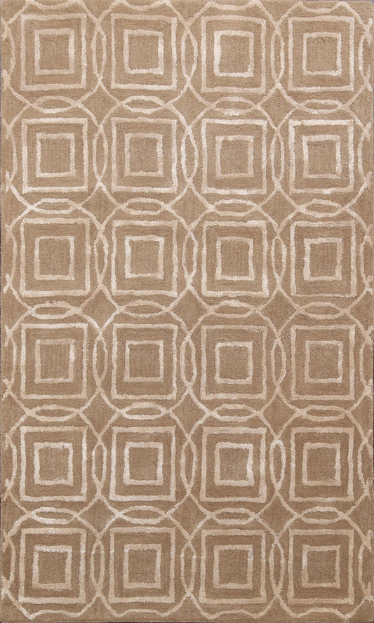 Modern Trellis Oriental Area Rug 4x6