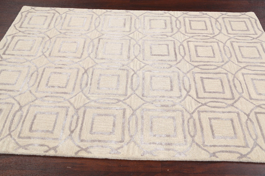 Modern Trellis Oriental Area Rug 4x6