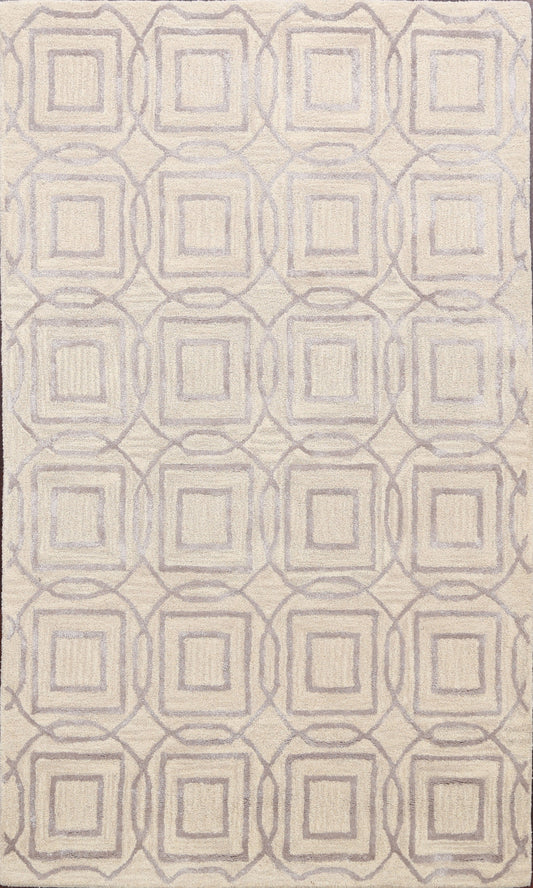 Modern Trellis Oriental Area Rug 4x6