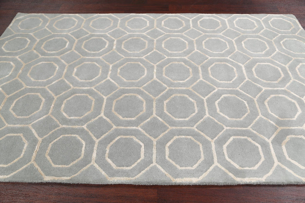 Modern Trellis Oriental Area Rug 5x8