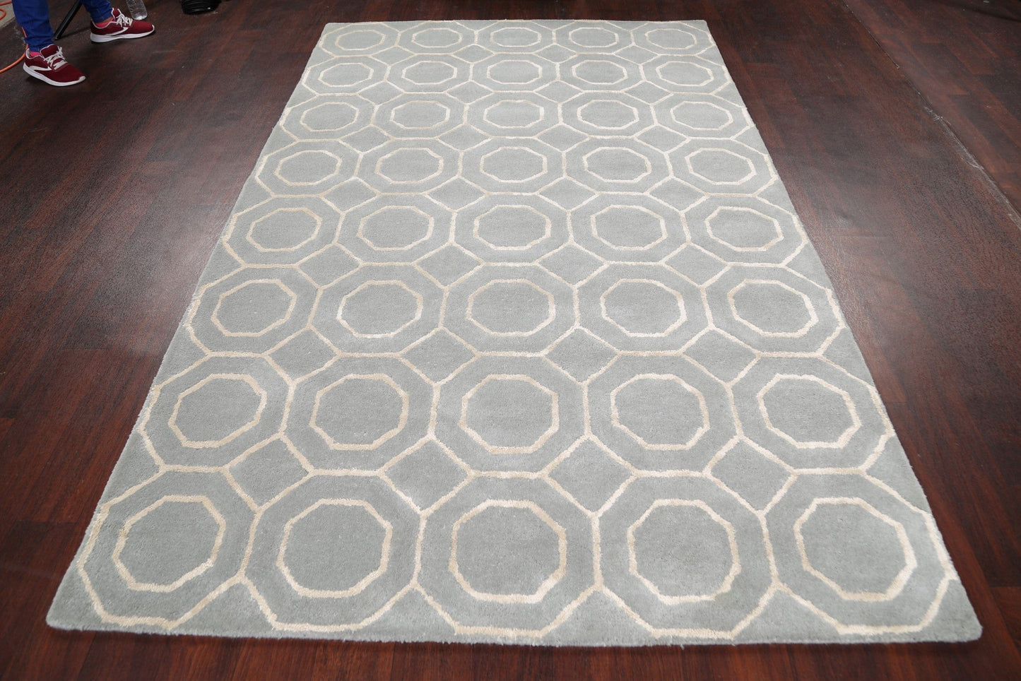 Modern Trellis Oriental Area Rug 5x8