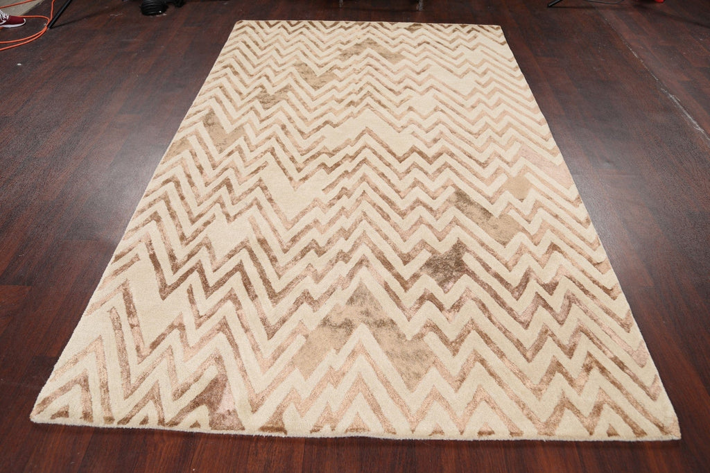 Modern Trellis Oriental Area Rug 5x8