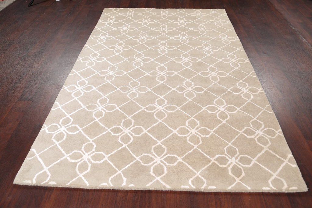 Modern Trellis Oriental Area Rug 5x8