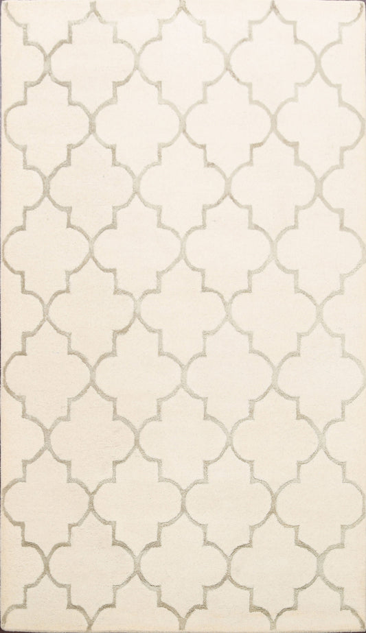 Modern Trellis Oriental Area Rug 5x8