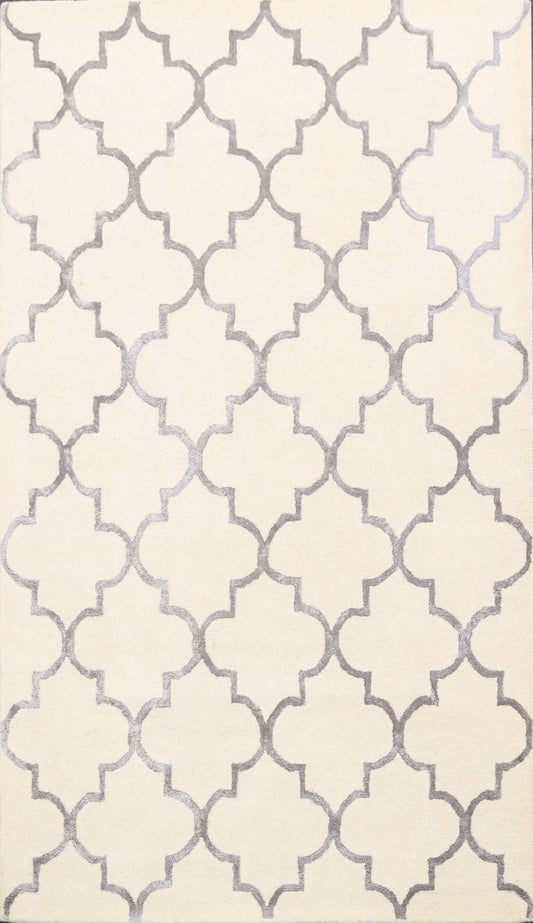 Modern Trellis Oriental Area Rug 5x8