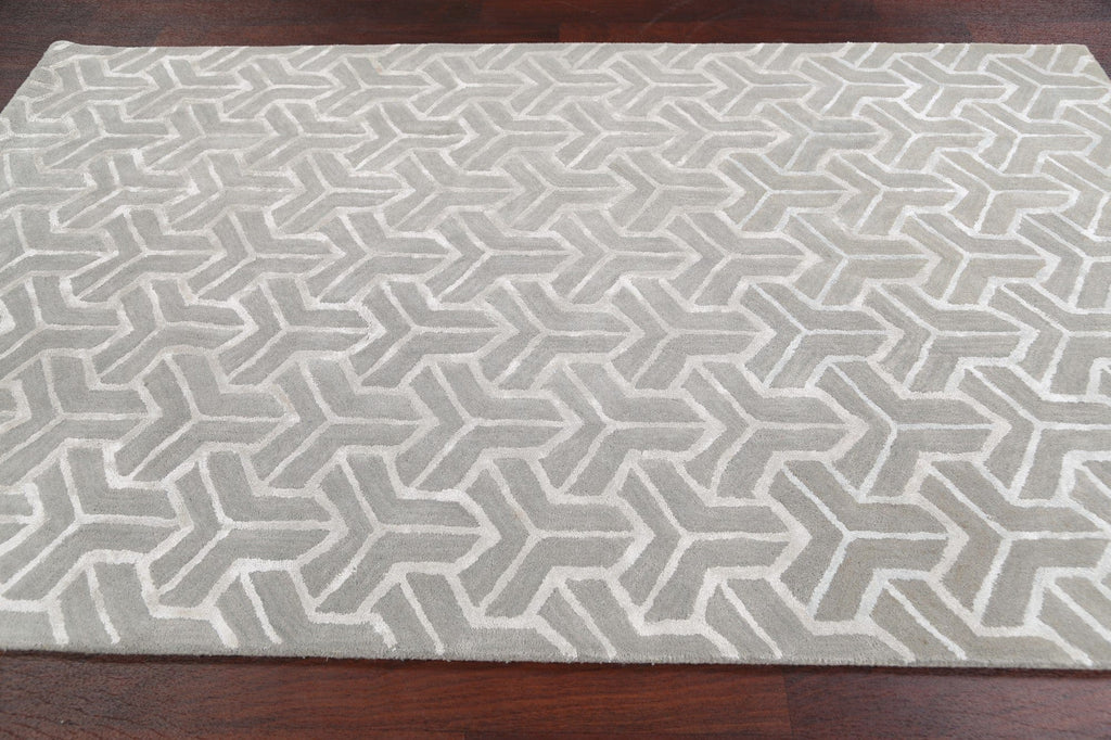 Modern Trellis Oriental Area Rug 5x8