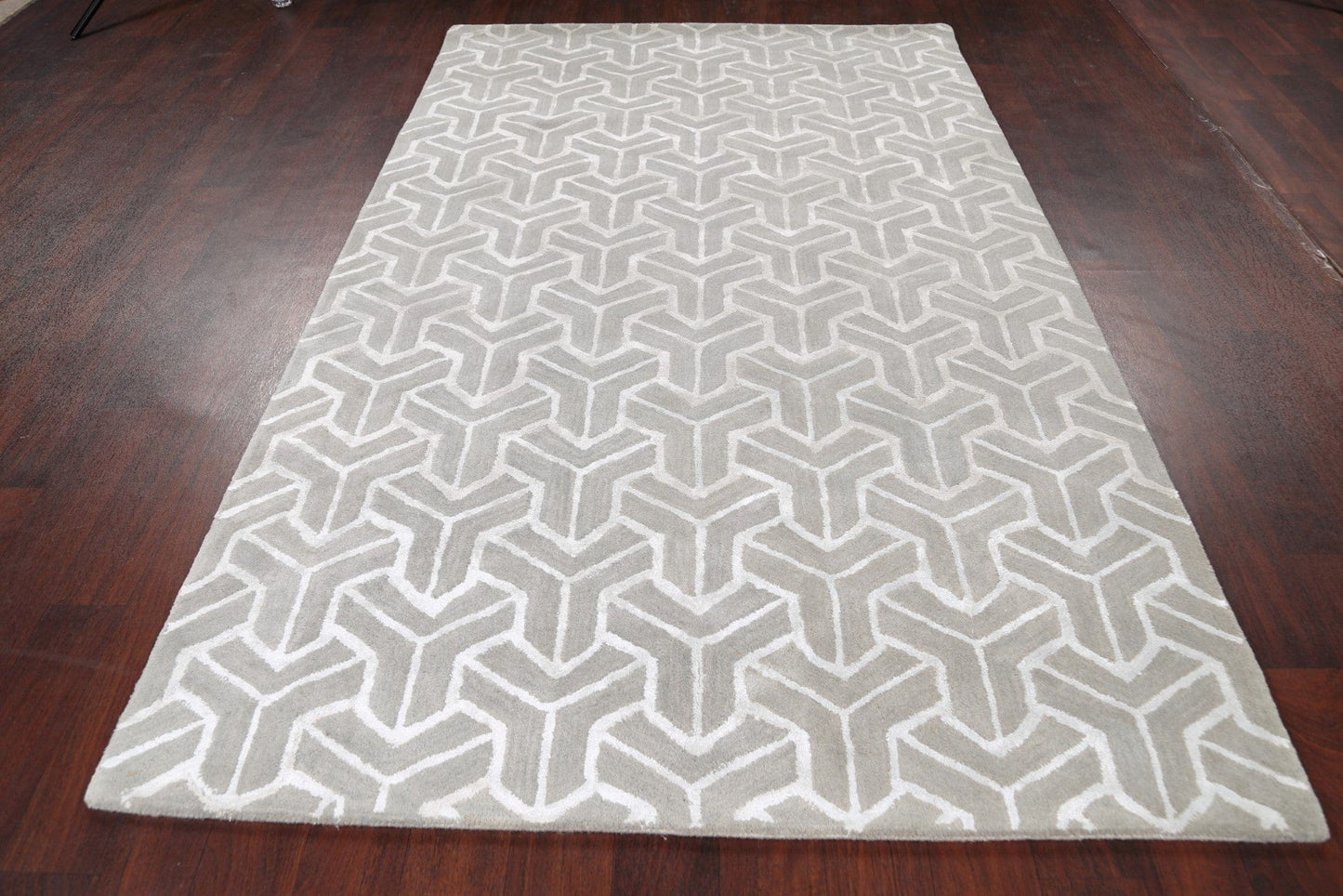 Modern Trellis Oriental Area Rug 5x8