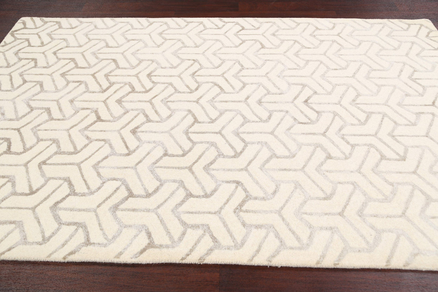 Modern Trellis Oriental Area Rug 5x8