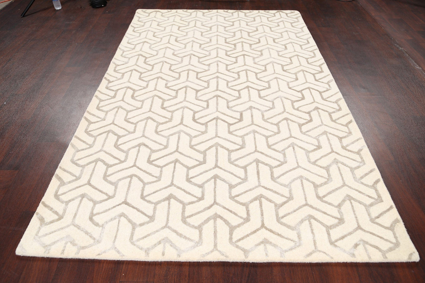 Modern Trellis Oriental Area Rug 5x8