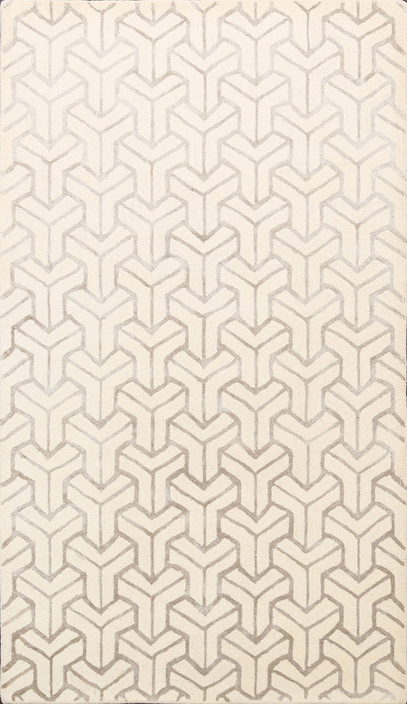 Modern Trellis Oriental Area Rug 5x8