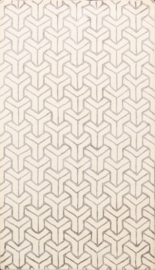 Modern Trellis Oriental Area Rug 5x8