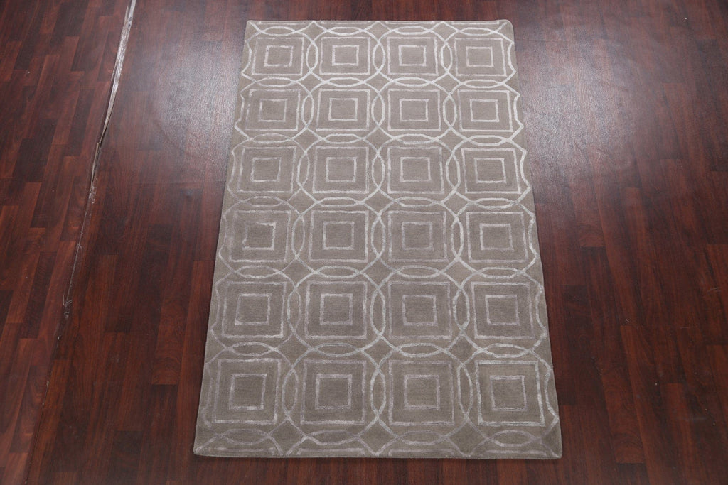 Modern Trellis Oriental Area Rug 5x8