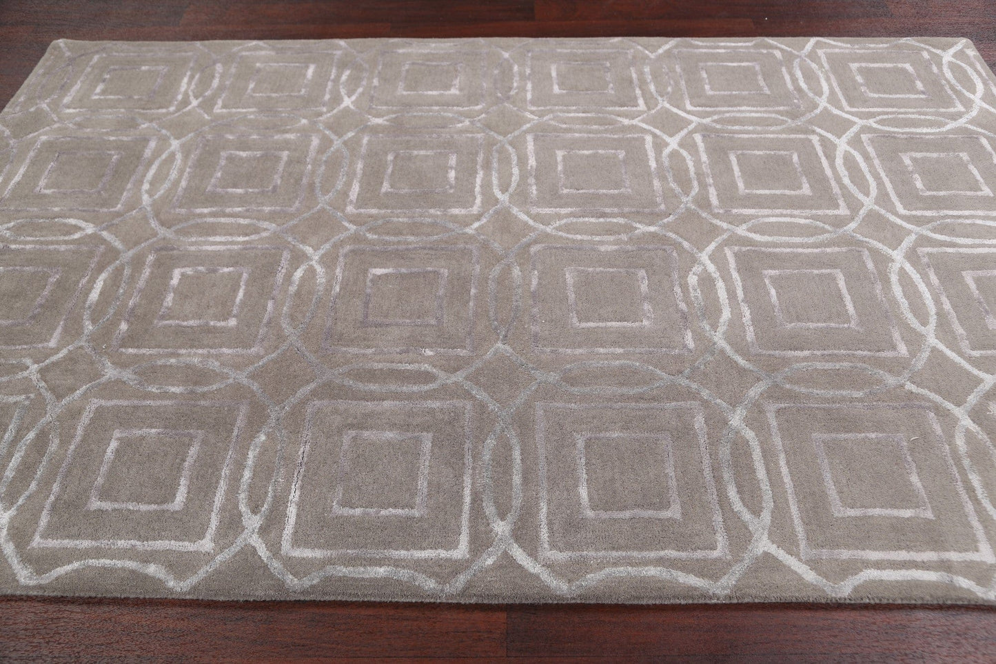 Modern Trellis Oriental Area Rug 5x8