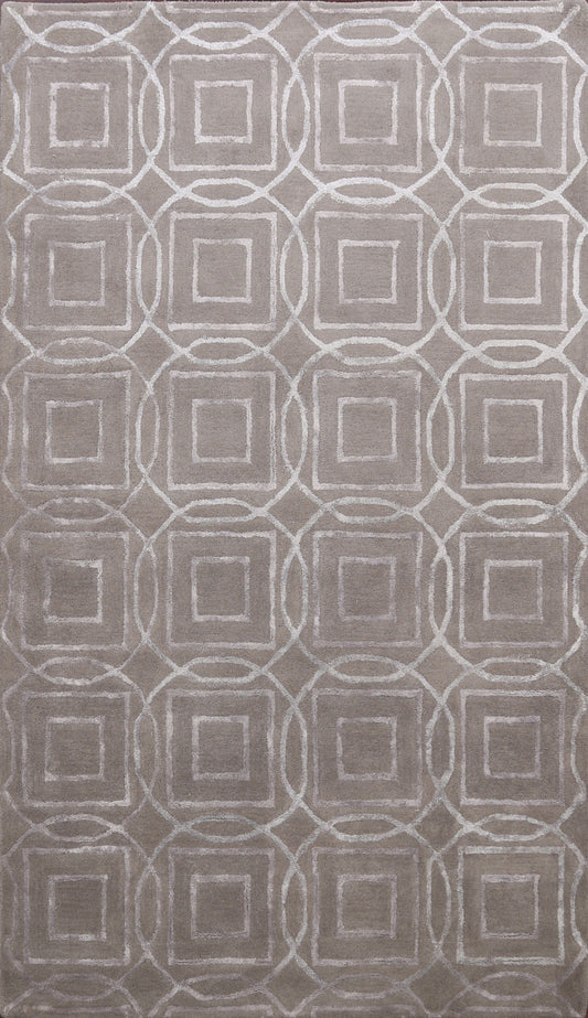 Modern Trellis Oriental Area Rug 5x8