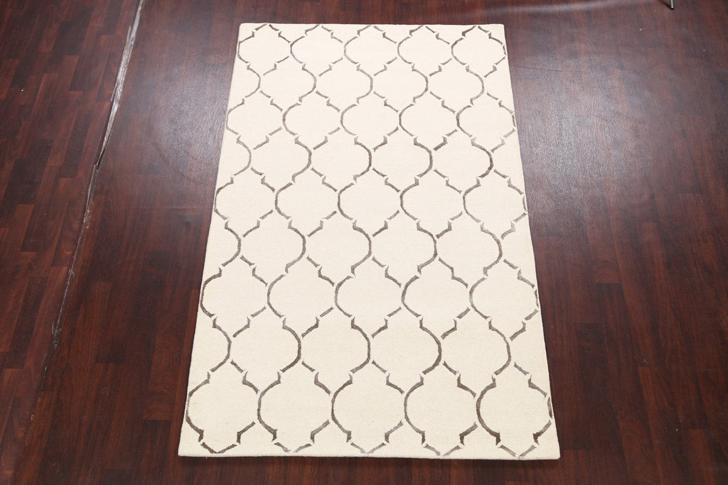 Modern Trellis Oriental Area Rug 5x8