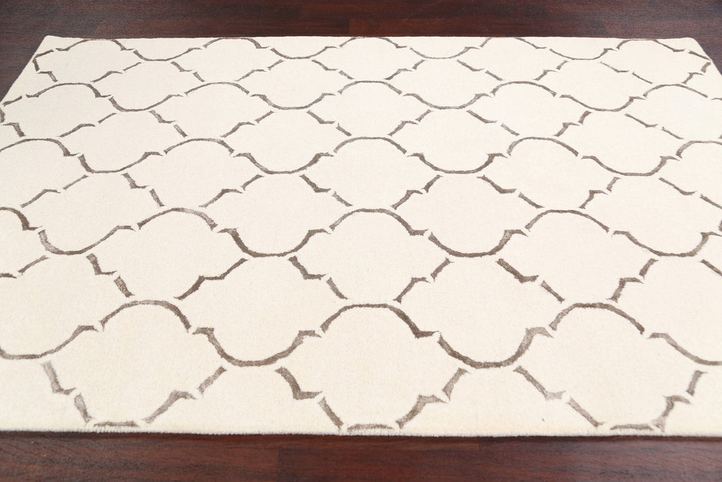 Modern Trellis Oriental Area Rug 5x8