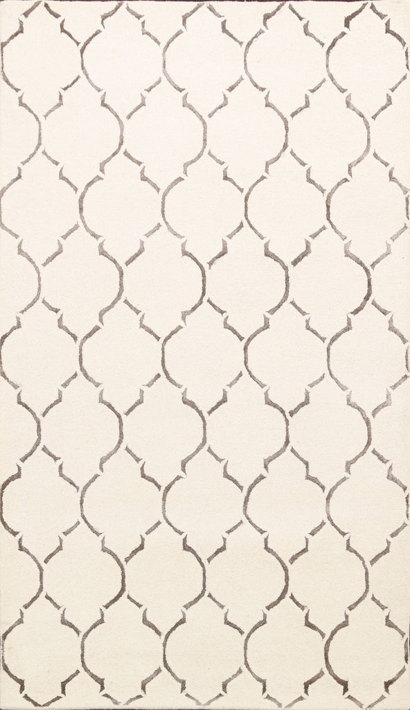 Modern Trellis Oriental Area Rug 5x8