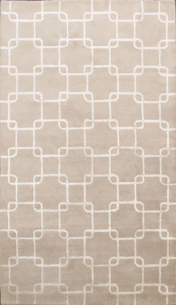 Modern Trellis Oriental Area Rug 5x8