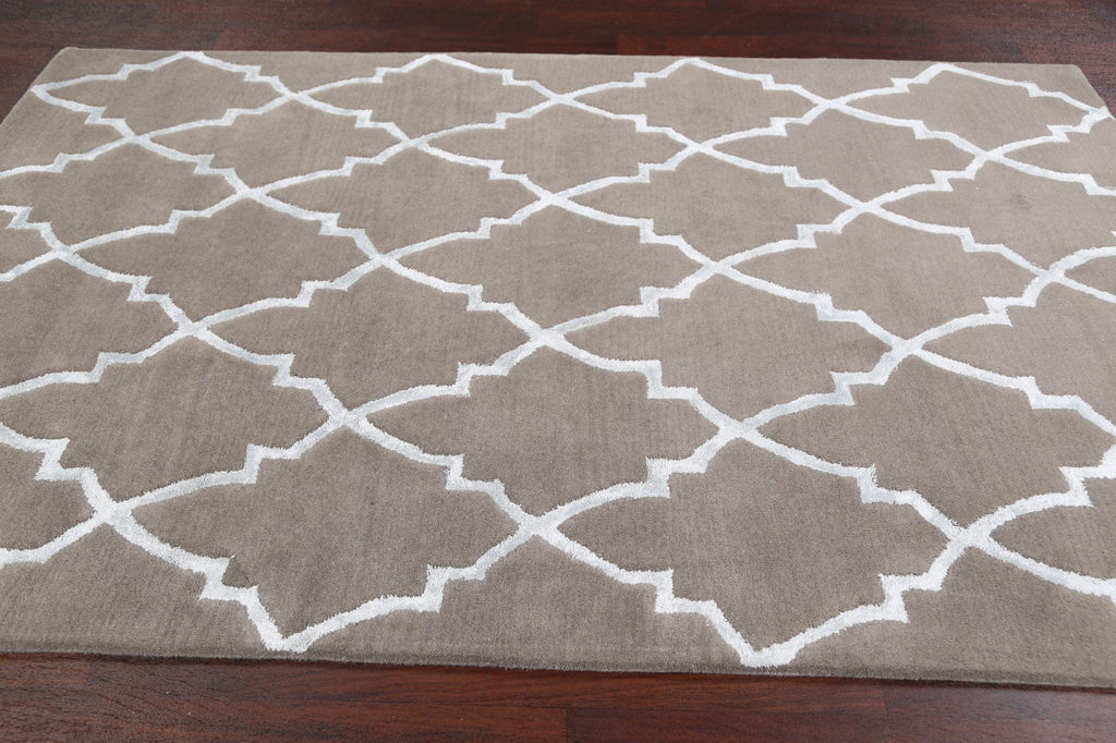 Modern Trellis Oriental Area Rug 5x8