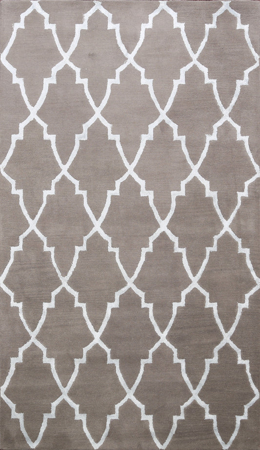 Modern Trellis Oriental Area Rug 5x8