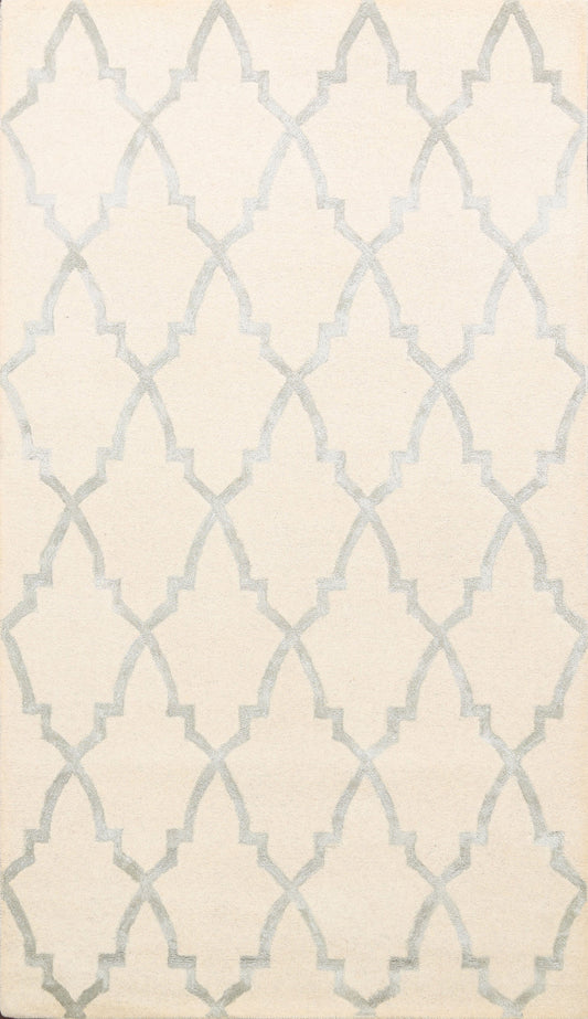 Modern Trellis Oriental Area Rug 5x8