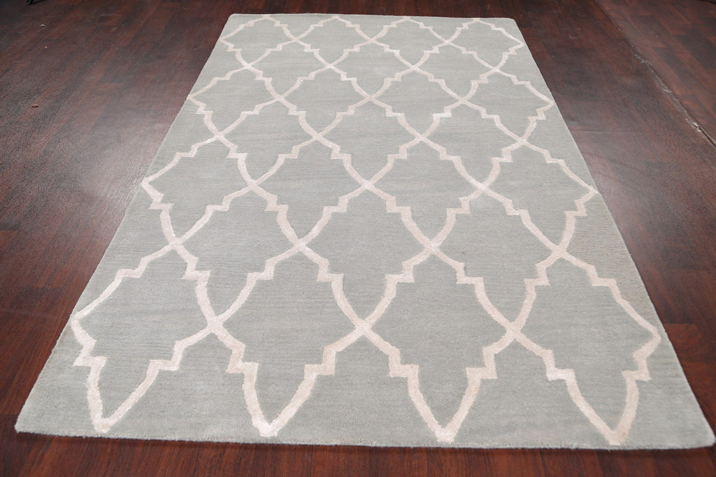 Modern Trellis Oriental Area Rug 5x8