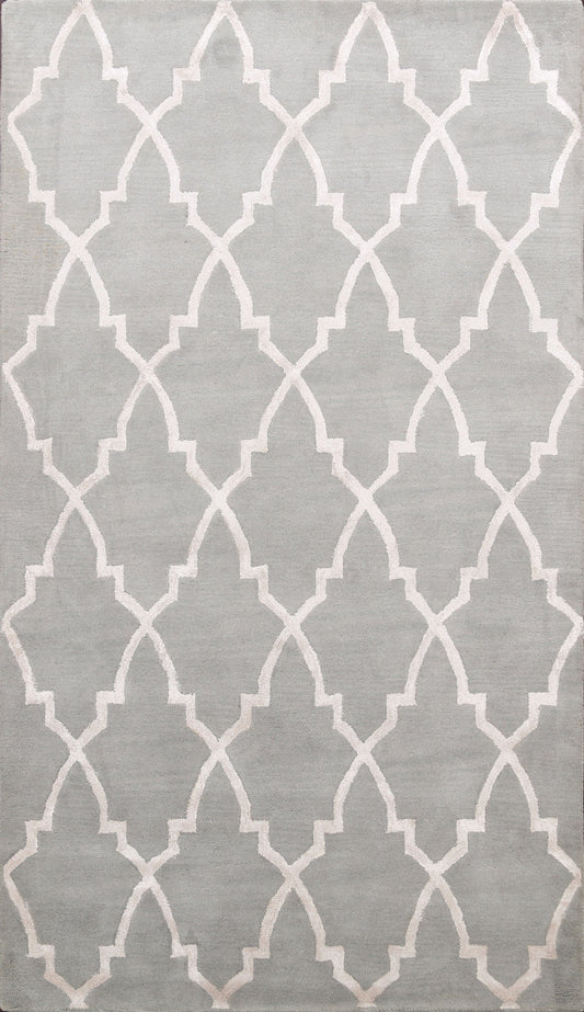 Modern Trellis Oriental Area Rug 5x8