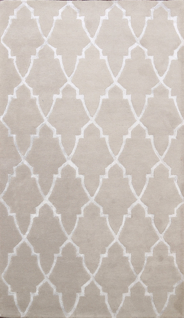 Modern Trellis Oriental Area Rug 5x8