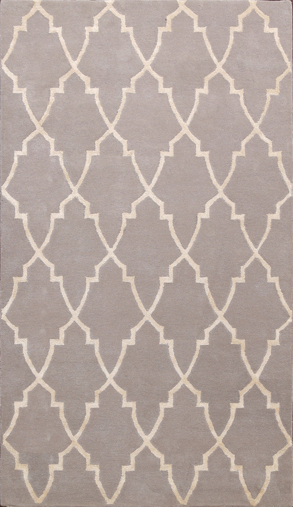 Modern Trellis Oriental Area Rug 5x8