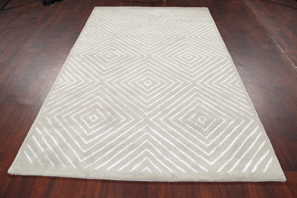 Modern Trellis Oriental Area Rug 5x8