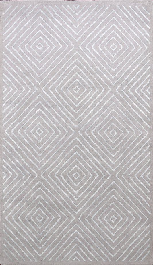 Modern Trellis Oriental Area Rug 5x8