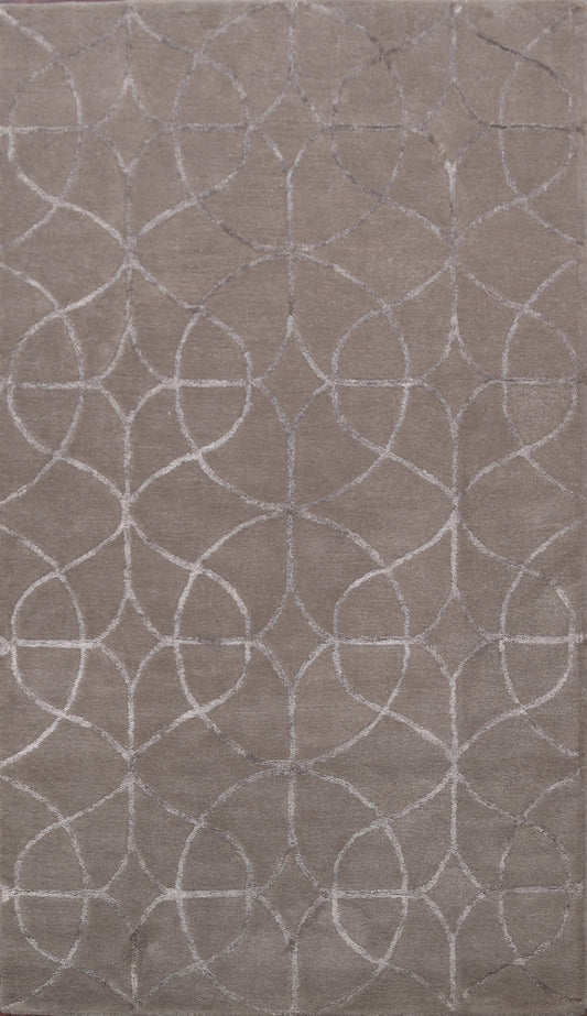 Modern Trellis Oriental Area Rug 5x8