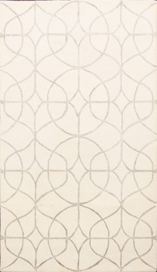 Modern Trellis Oriental Area Rug 5x8