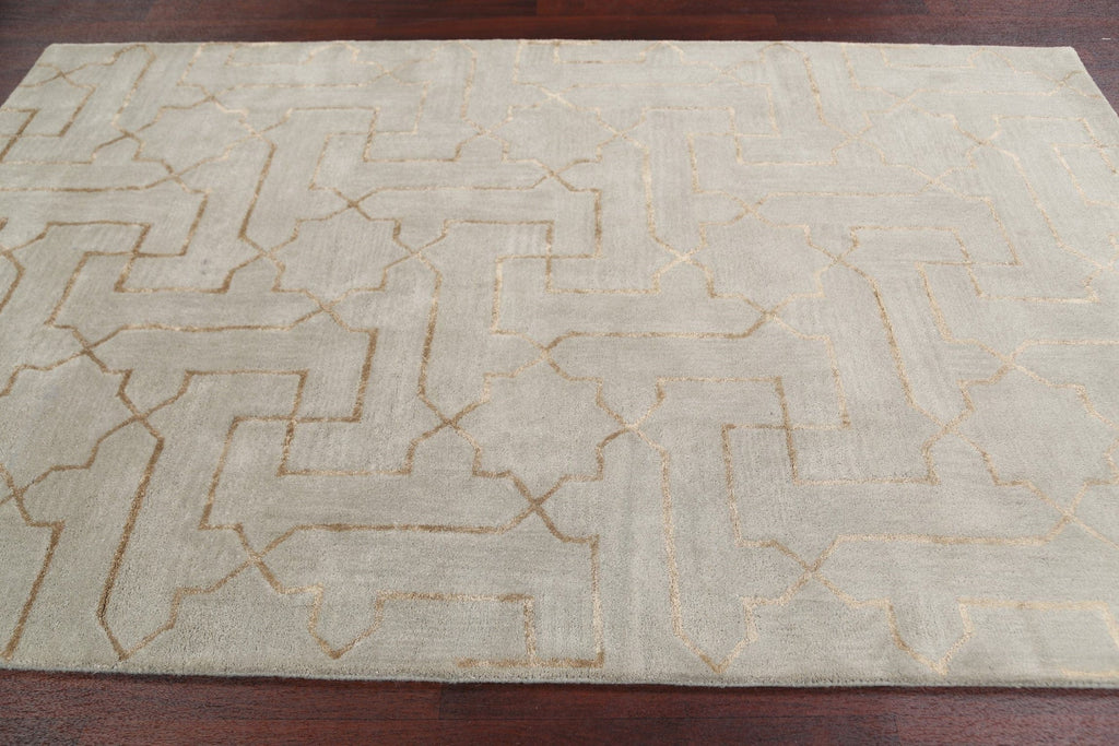 Modern Trellis Oriental Area Rug 5x8