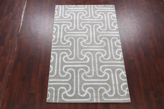 Modern Trellis Oriental Area Rug 5x8