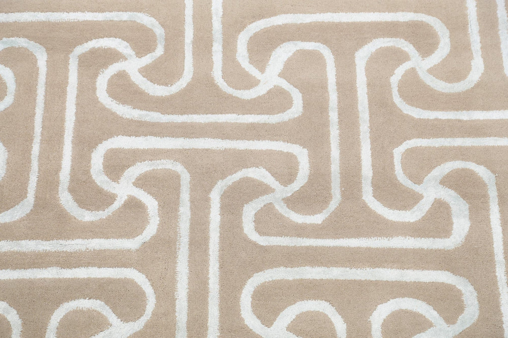 Modern Trellis Oriental Area Rug 5x8