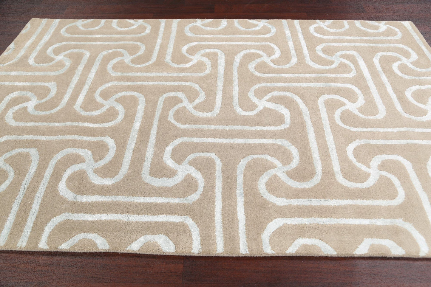 Modern Trellis Oriental Area Rug 5x8