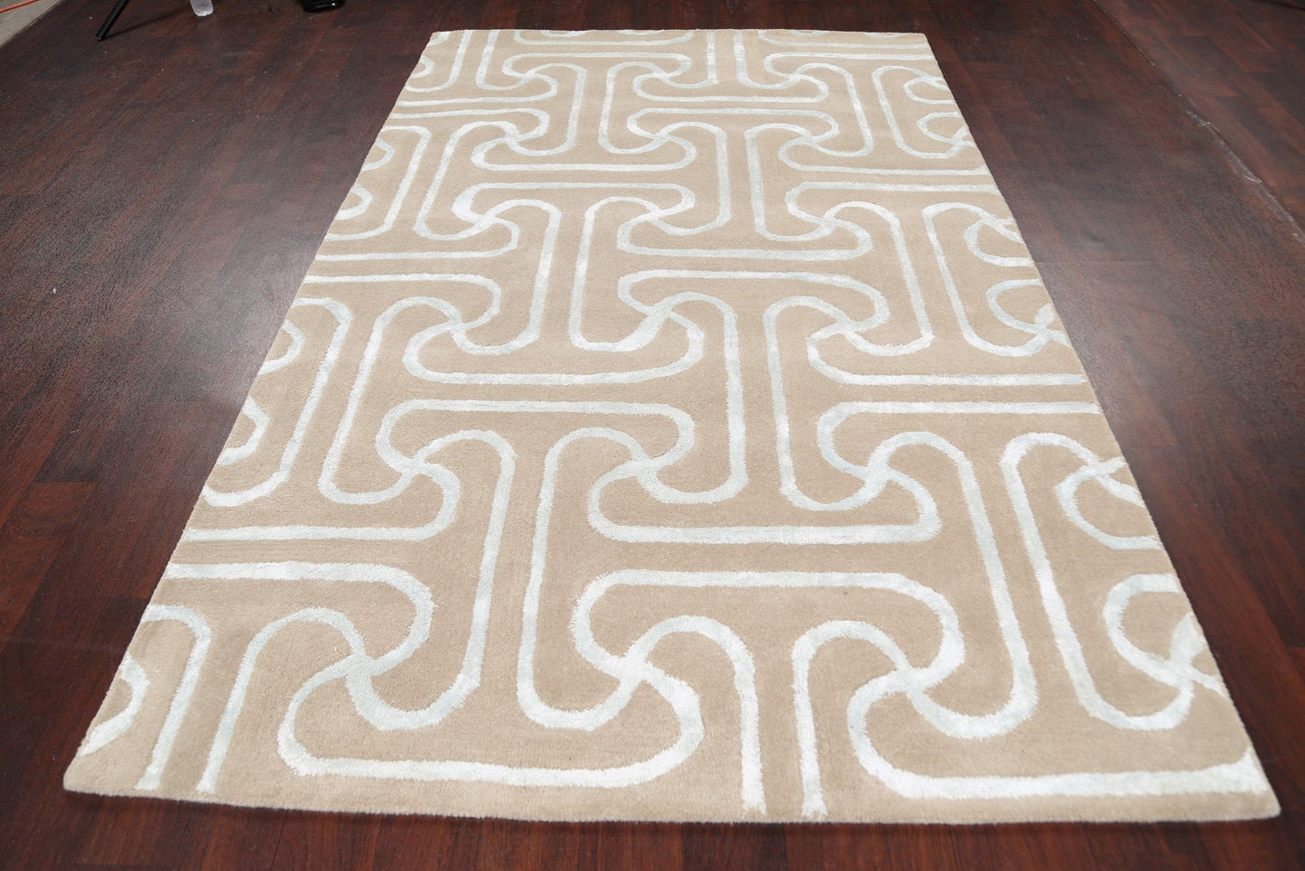 Modern Trellis Oriental Area Rug 5x8