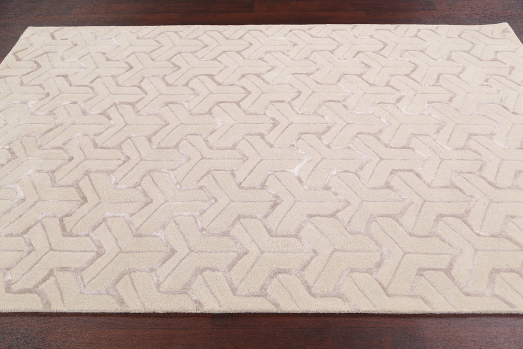 Modern Trellis Oriental Area Rug 5x8