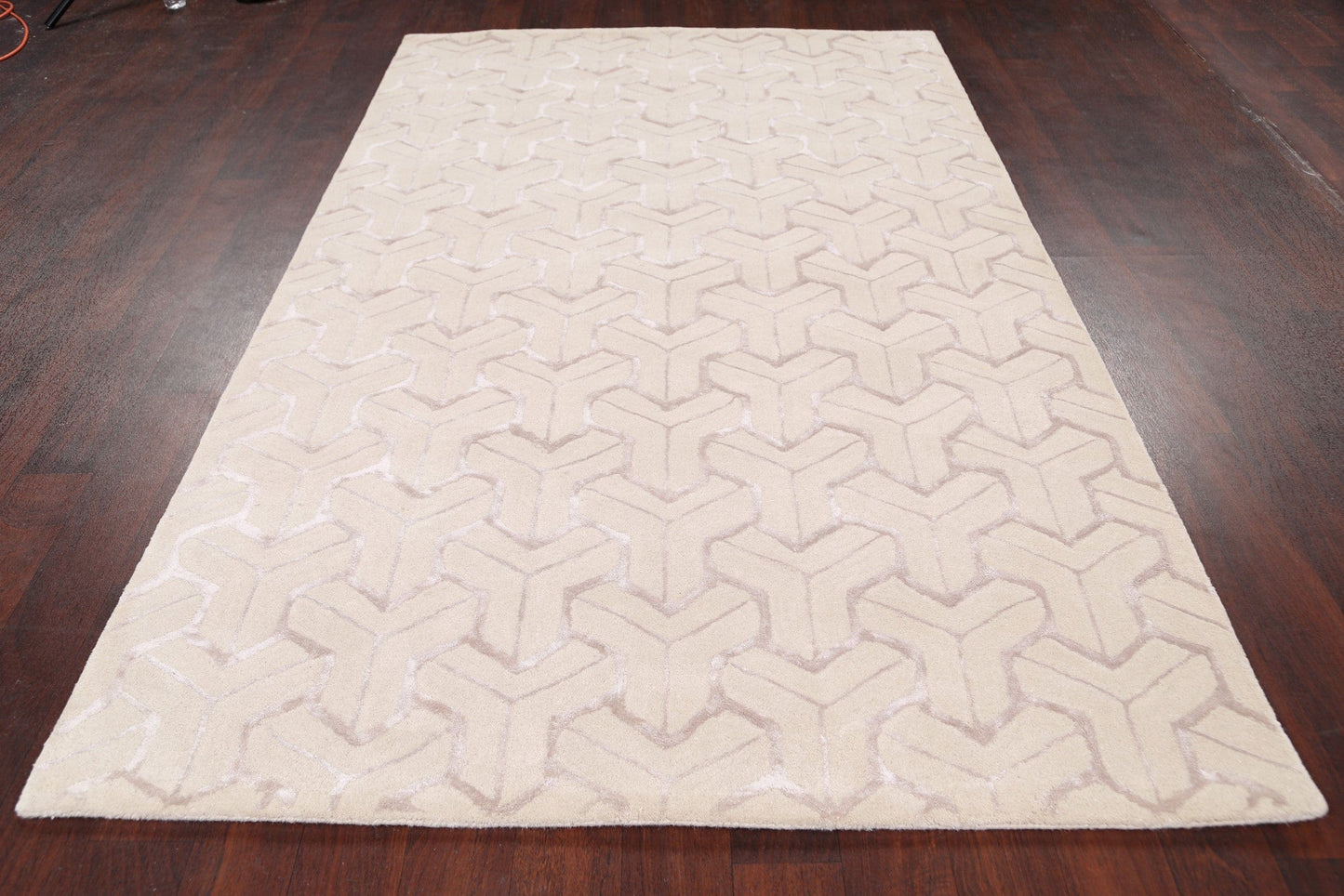 Modern Trellis Oriental Area Rug 5x8