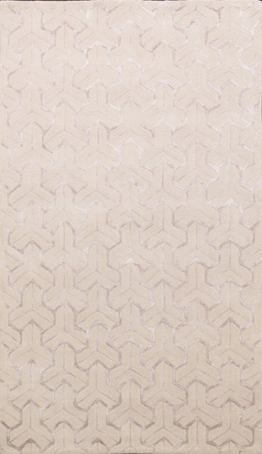 Modern Trellis Oriental Area Rug 5x8