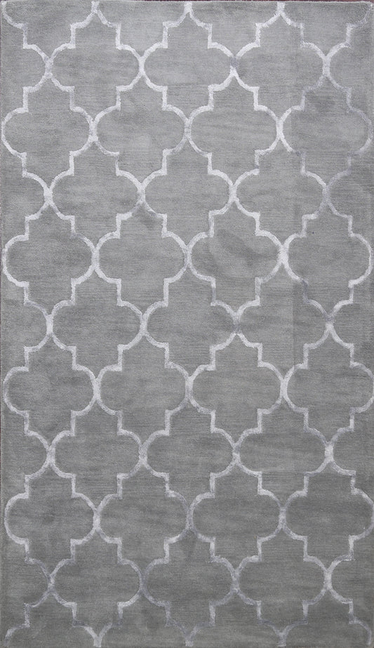 Modern Trellis Oriental Area Rug 5x8