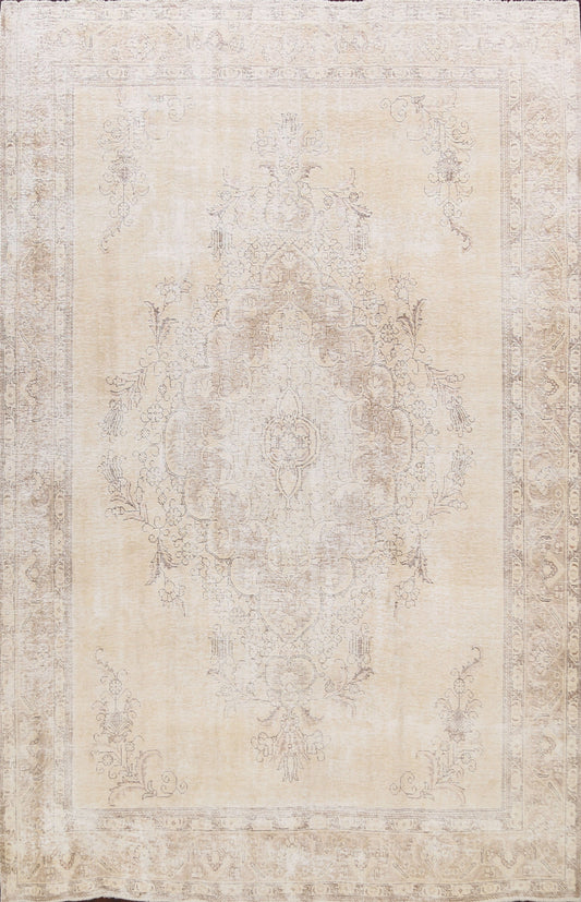 Muted Distressed Tabriz Persian Area Rug 10x12