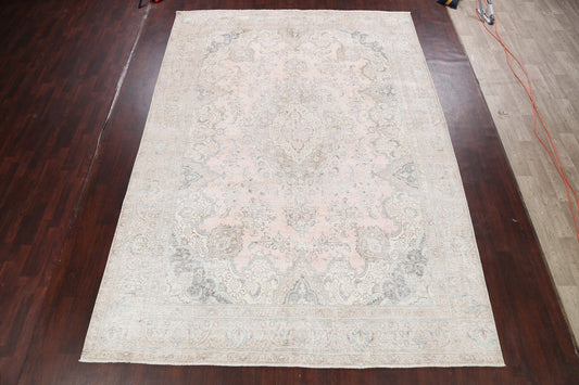 Muted Distressed Tabriz Persian Area Rug 9x13